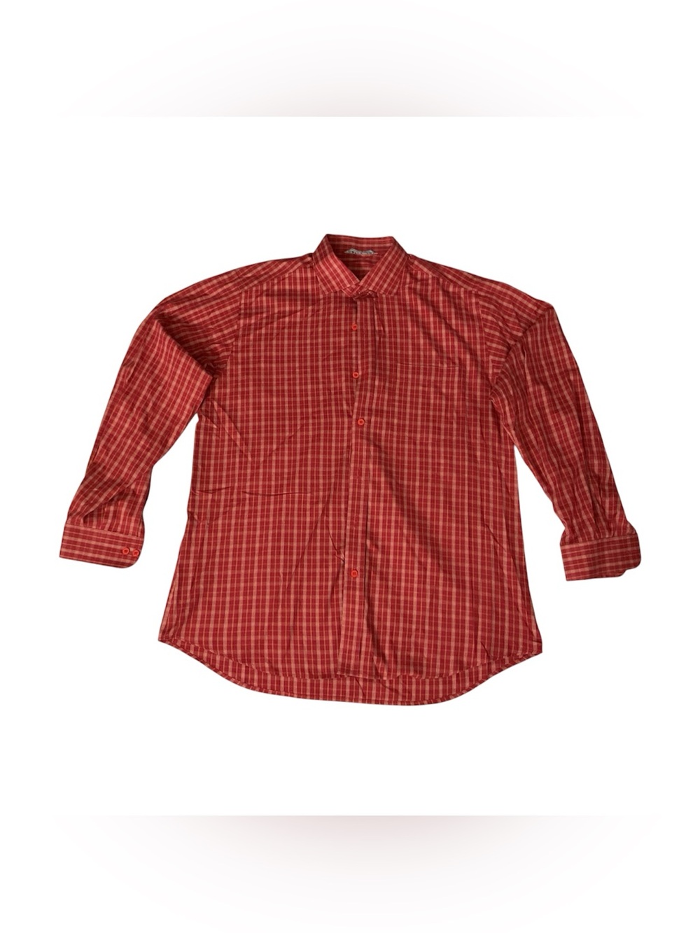 Men's Red Plaid Button-Up Shirt